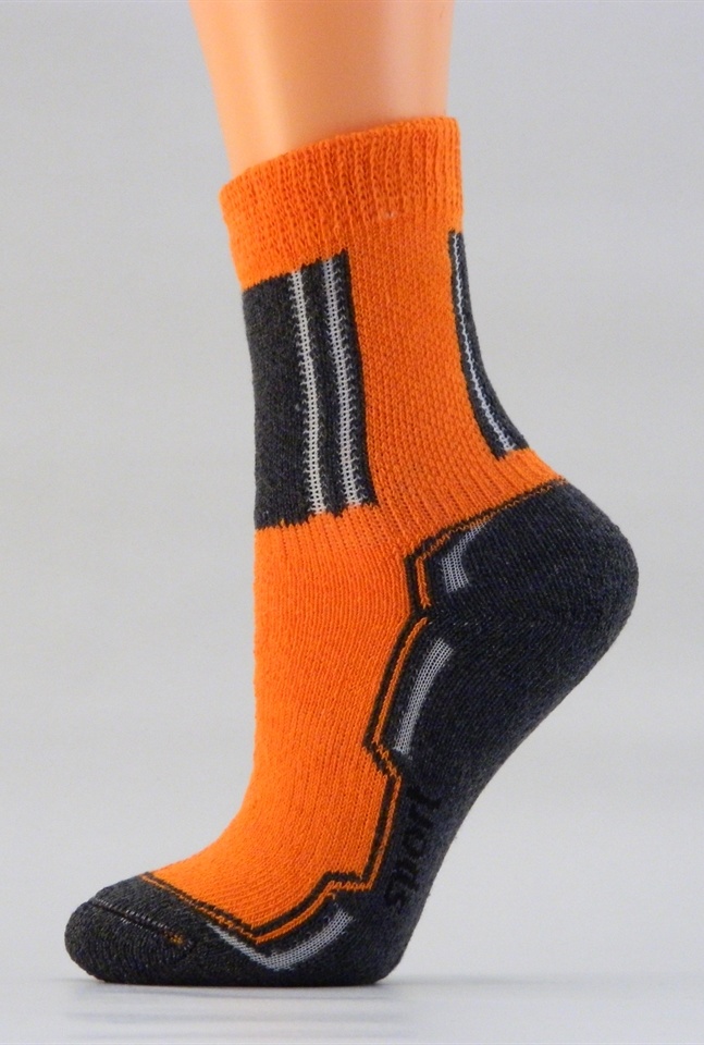 Dětské sportovní ponožky Benet D028 oranžovo - šedá, vel. 18 (27) - 19(29)